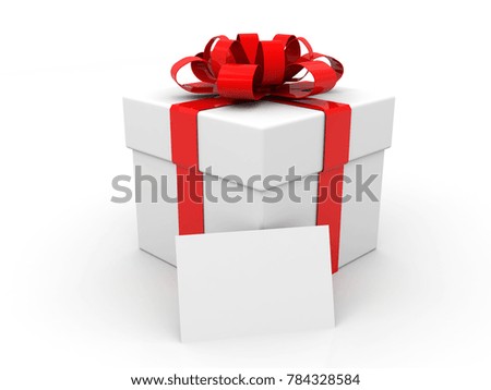 Christmas and New Year's Day , red gift box with blank space. 3d rendering