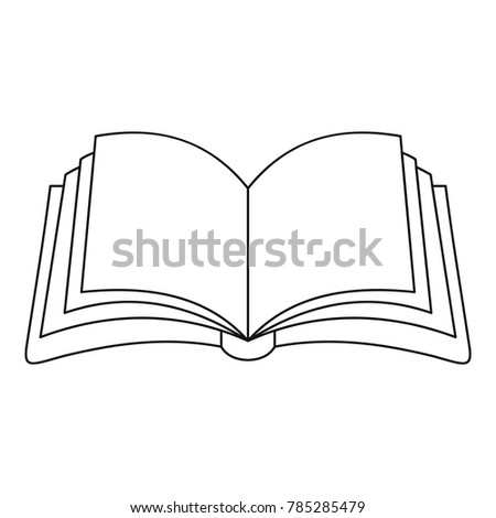 Publication in book icon. Outline illustration of publication in book vector icon for web