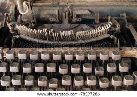 Front of Very old typewriter Thai keys