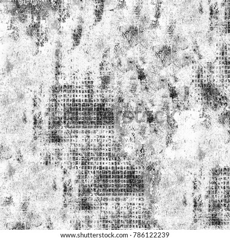 Texture black and white grunge style. Monochrome background from scratches, dust, stains, cracks, chips, scuffs. Abstract vintage elements of old vintage dirty surface for printing and design