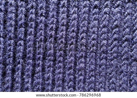 Ultramarine handmade rib knit fabric from above