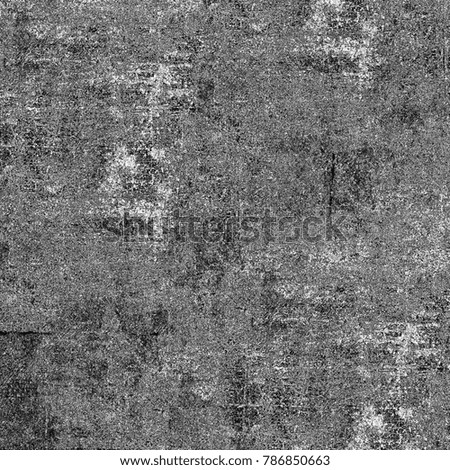 Grunge black white. Monochrome background from stains, cracks, lines, chips. Old texture from a chaotic pattern of dust