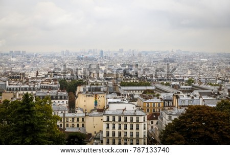 Aerial view of Paris City in France
