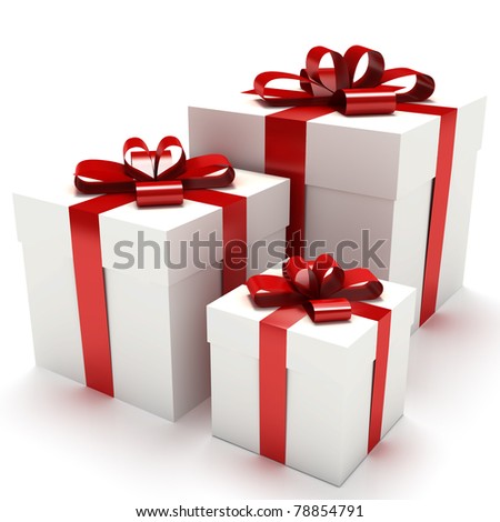 Gift boxes, set of three gifts