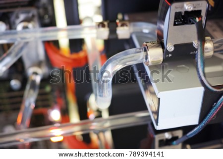 Liquid colling system of high performance workstation background hd