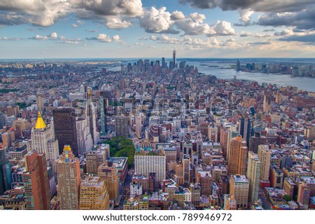 nyc from above, bird perspective