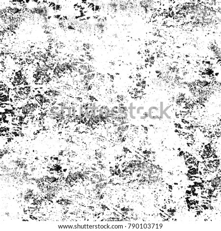 Grunge black white. Monochrome abstract texture. The pattern of cracks, stains, chips, lines for printing. The dark background of vintage elements for design