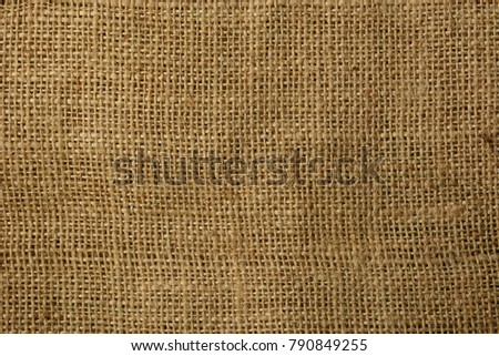 brown jute texture in horizontal - closeup