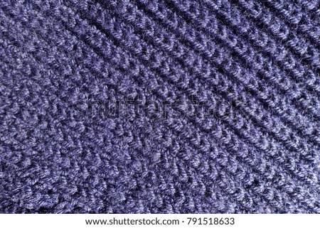 Indigo handmade rib knit fabric from above