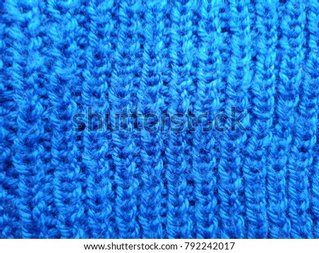 Blue knitting, texture.