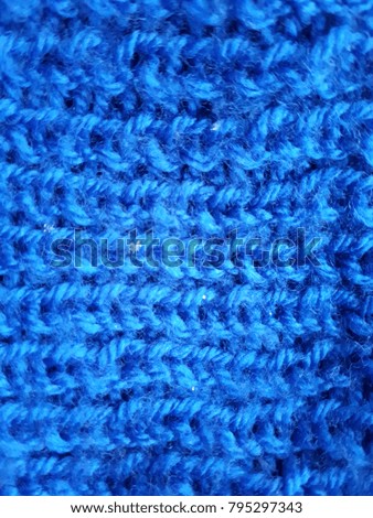 Blue knitting, texture.