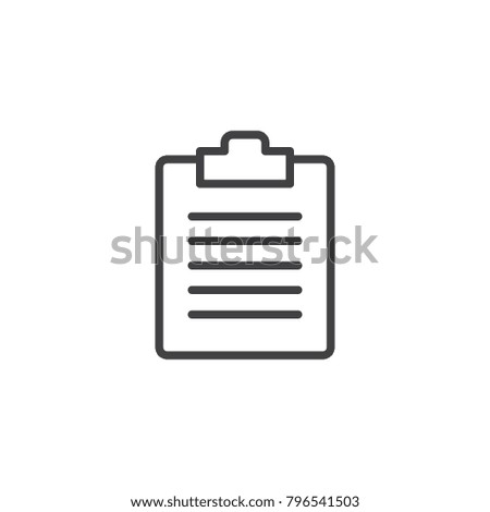 File document line icon, outline vector sign, linear style pictogram isolated on white. Checklist clipboard symbol, logo illustration. Editable stroke