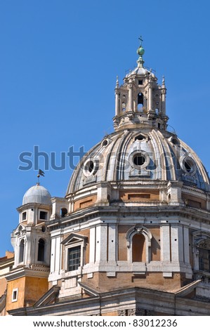 A Church Dome in the heart of the city of rome