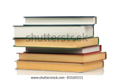 Book heap isolated on white background