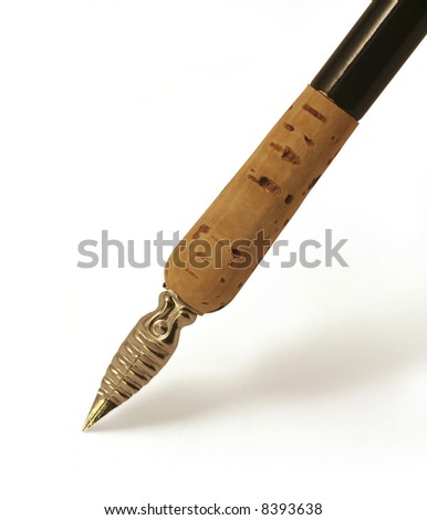 Isolated old fountain pen with clipping path