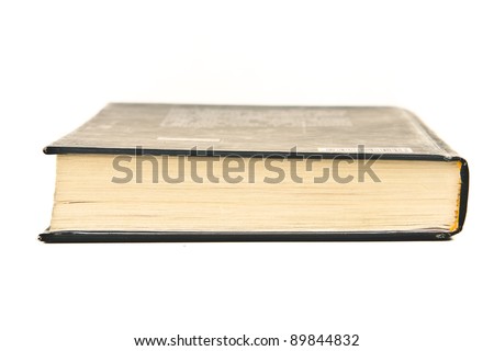 Closed book on white background. Close up.