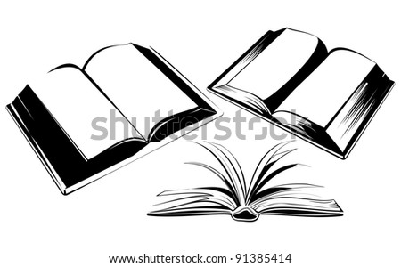 Books. Raster illustration