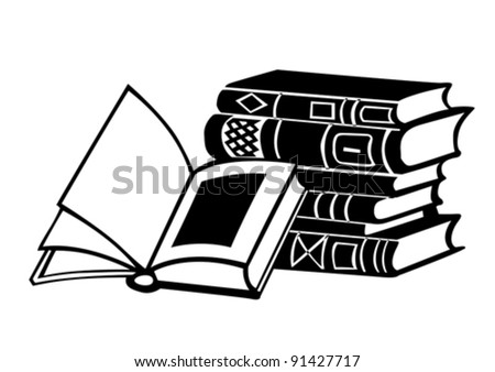 books on white background, vector illustration