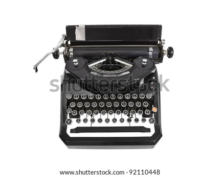 Vintage typewriter isolated on white.