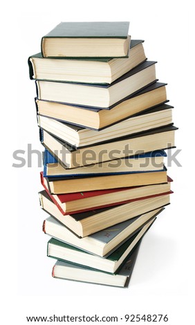 Books pile isolated on white