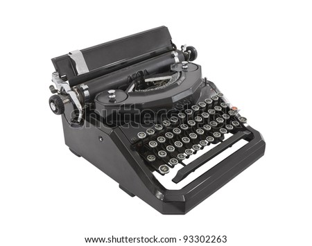 Old typewriter isolated on white.