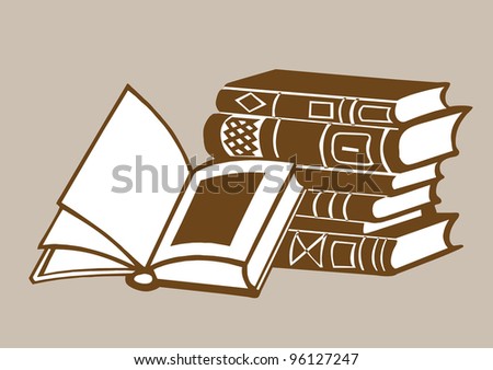 books on white background