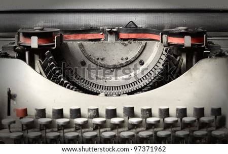 vintage old metal typewriter detail