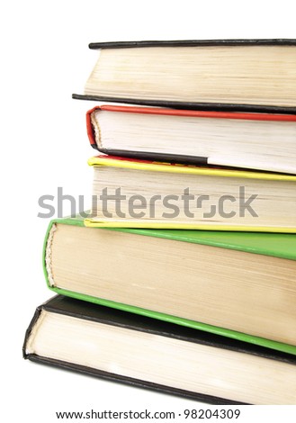 Book stack  on a white background